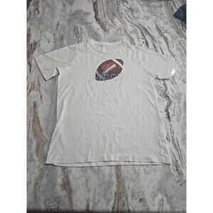 Nike White Football Graphic Short Sleeve‎ Tee Shirt Size Large